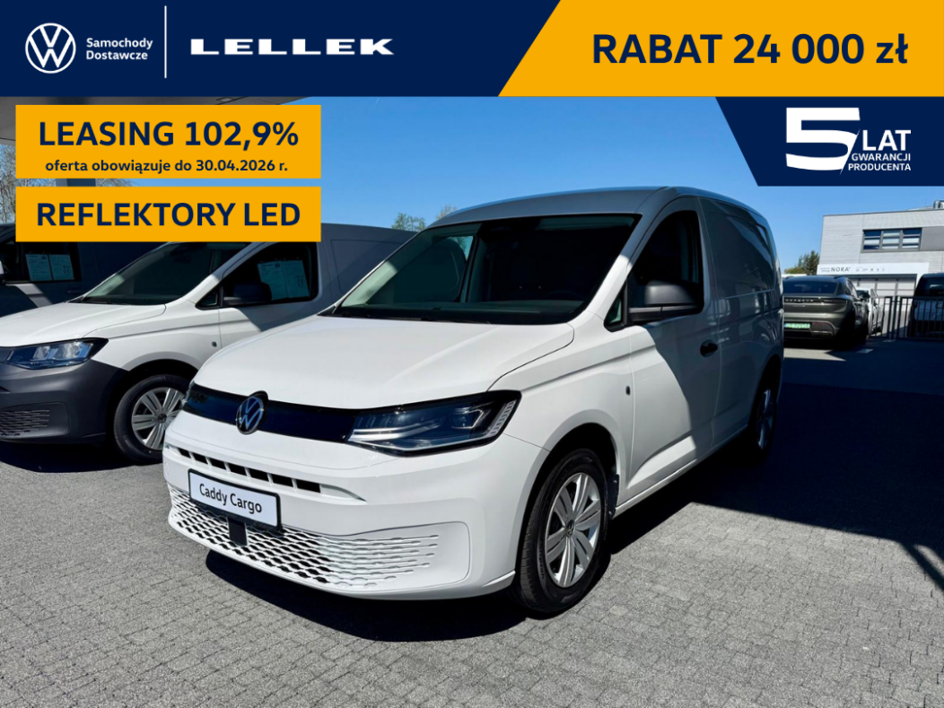 Volkswagen Caddy Cargo 2,0TDI 102 KM, leasing 102,9%, oferta do 30.04.2026