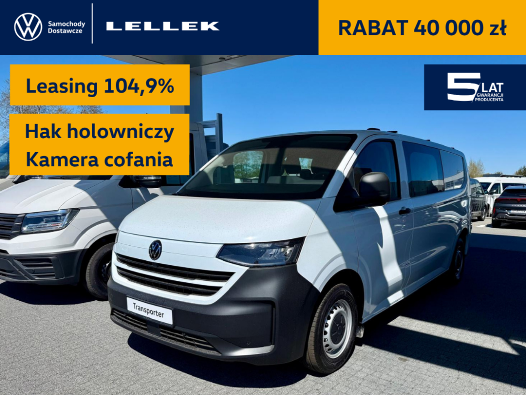 Volkswagen T7 Furgon PLUS 3500 mm, 2,0TDI 150 KM, 6 miejsc, leasing 102,9%, oferta do 30.04.2026
