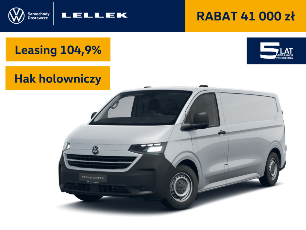 Volkswagen Transporter T7 Furgon 3500mm, 2,0TDI 150 KM, leasing 102,9%, oferta do 30.04.2026