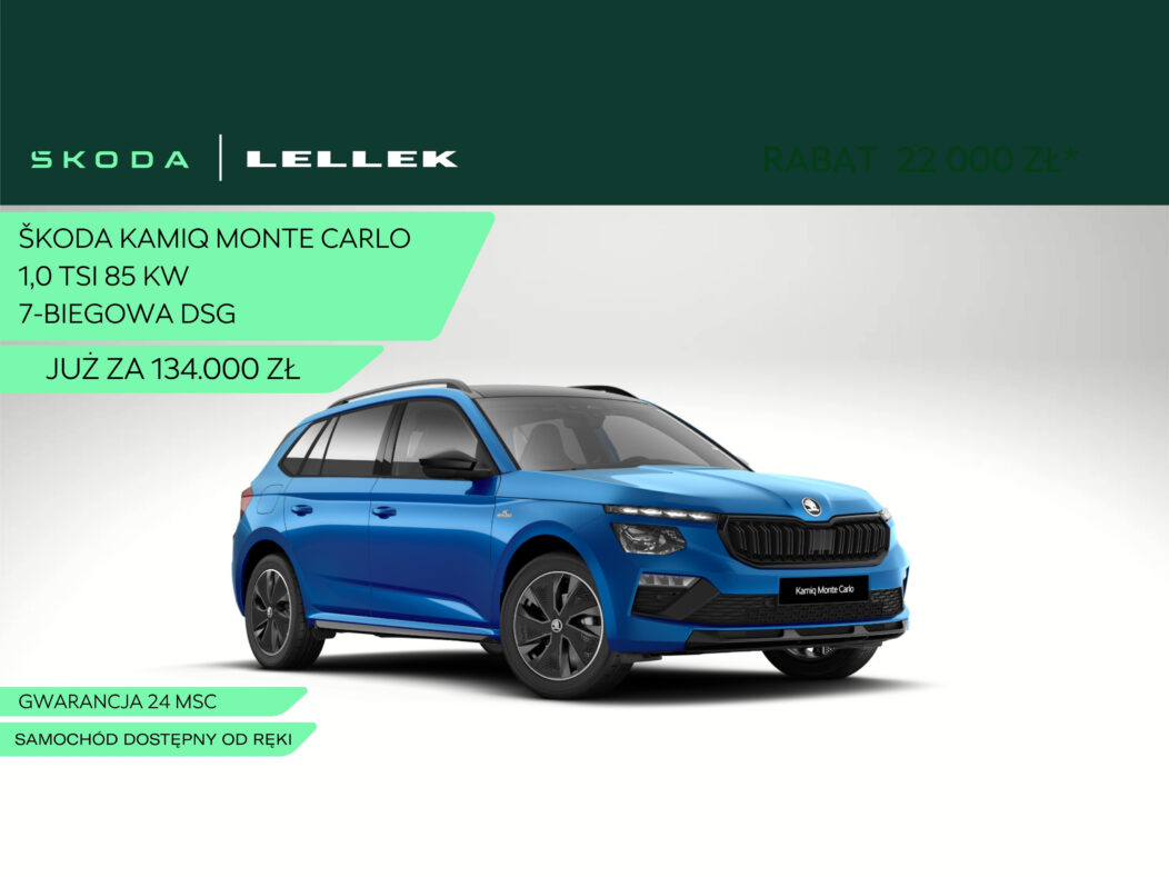 Skoda Kamiq Škoda Kamiq Monte Carlo 1,0 TSI 85 kW 7-biegowa DSG