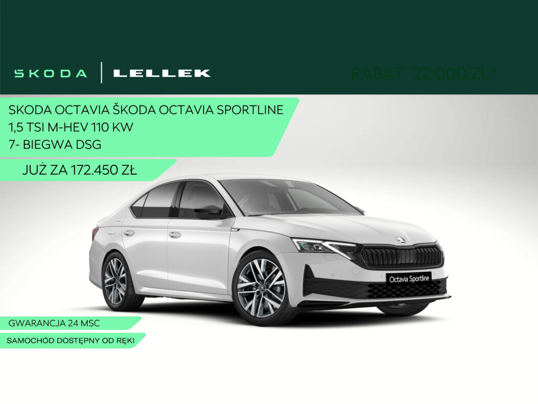 Skoda Octavia Škoda Octavia Sportline 1,5 TSI m-HEV 110 kW 7- biegwa DSG