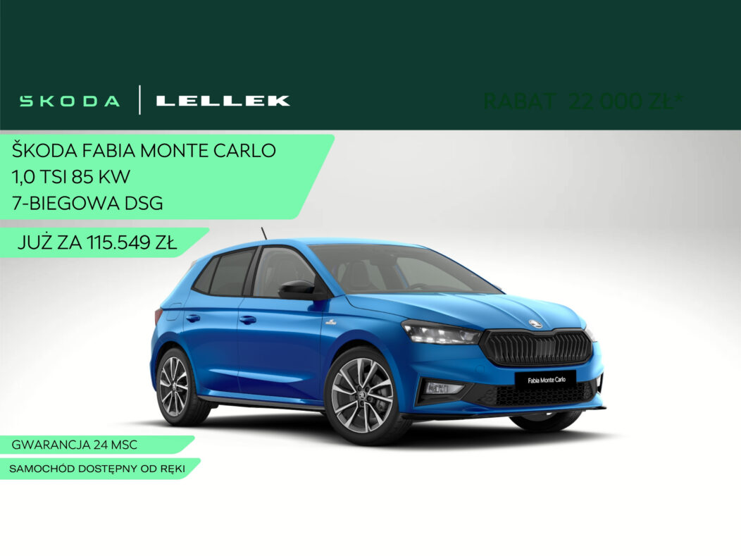 Škoda Fabia Monte Carlo 1,0 TSI 85 kW 7-biegowa DSG