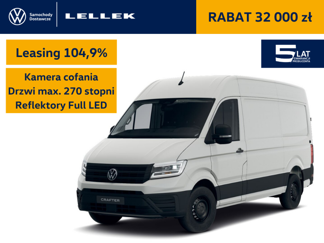 Volkswagen Crafter Furgon  3640mm 2,0TDI 140 KM, leasing 104,9%