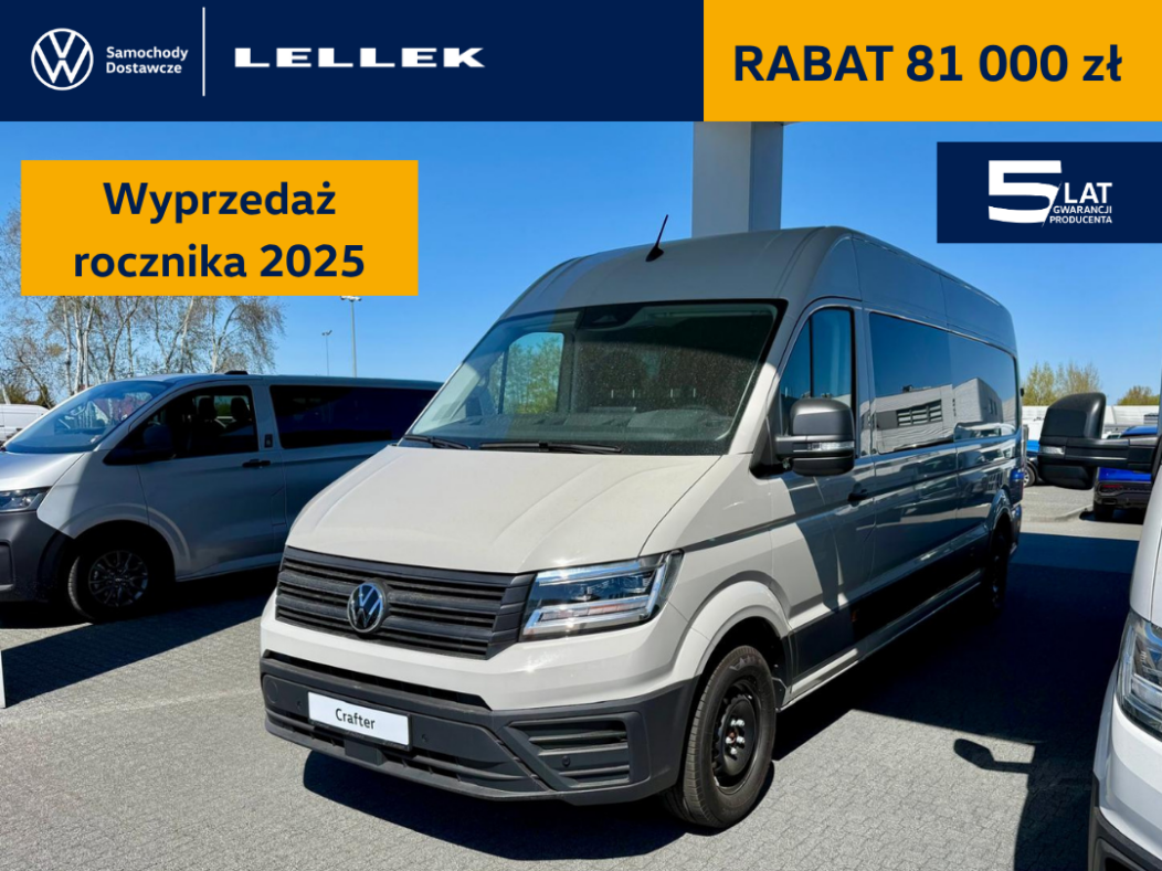 Volkswagen Crafter Furgon 4490mm 2,0TDI 177 KM, zabudowa 7 miejscowa