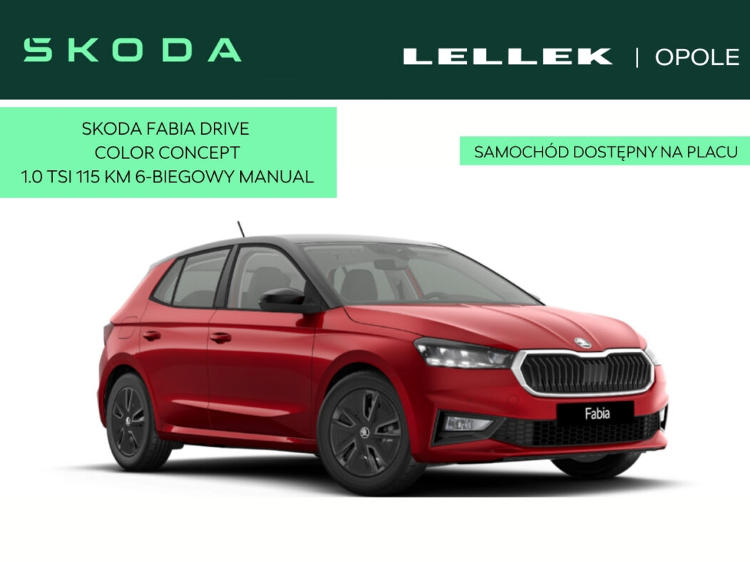 Škoda Fabia Drive 1.0 TSI 115 KM DSG | Kamera cofania | KESSY | Virtual Cockpit