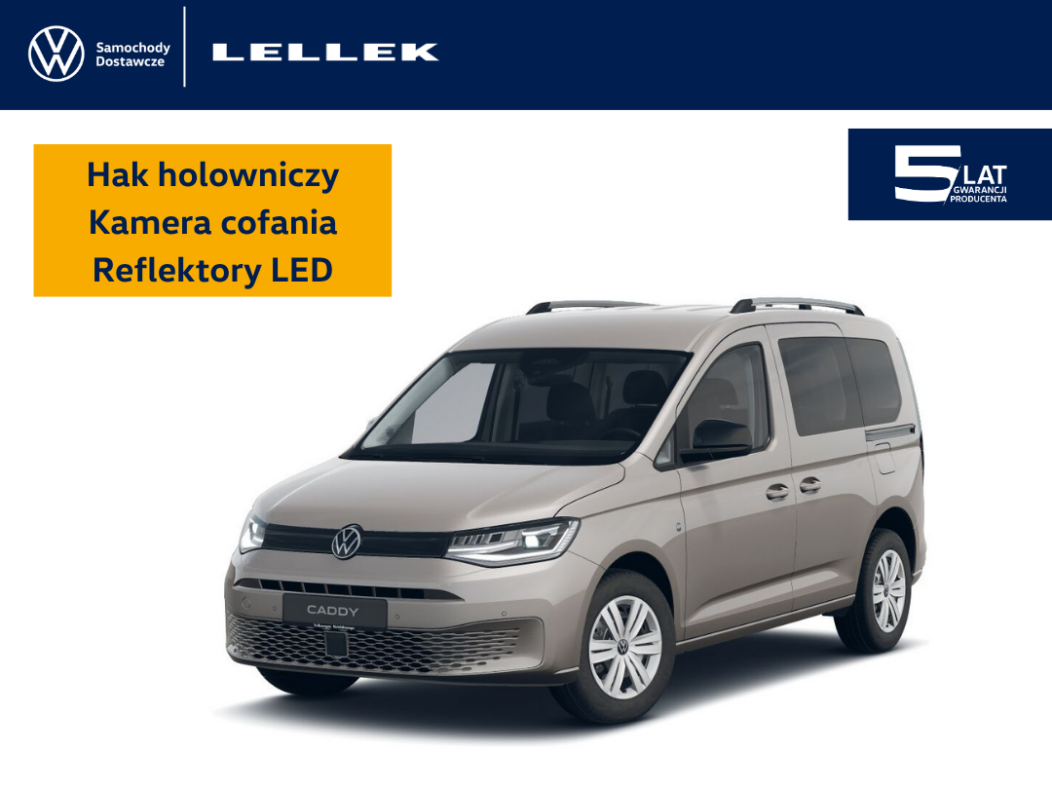 Volkswagen Caddy 2.0 TDI DSG 122 KM, hak holowniczy, samochód magazynowy