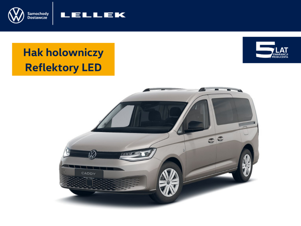 Volkswagen Caddy Maxi 2.0 TDI DSG 122 KM, hak holowniczy,  samochód magazynowy