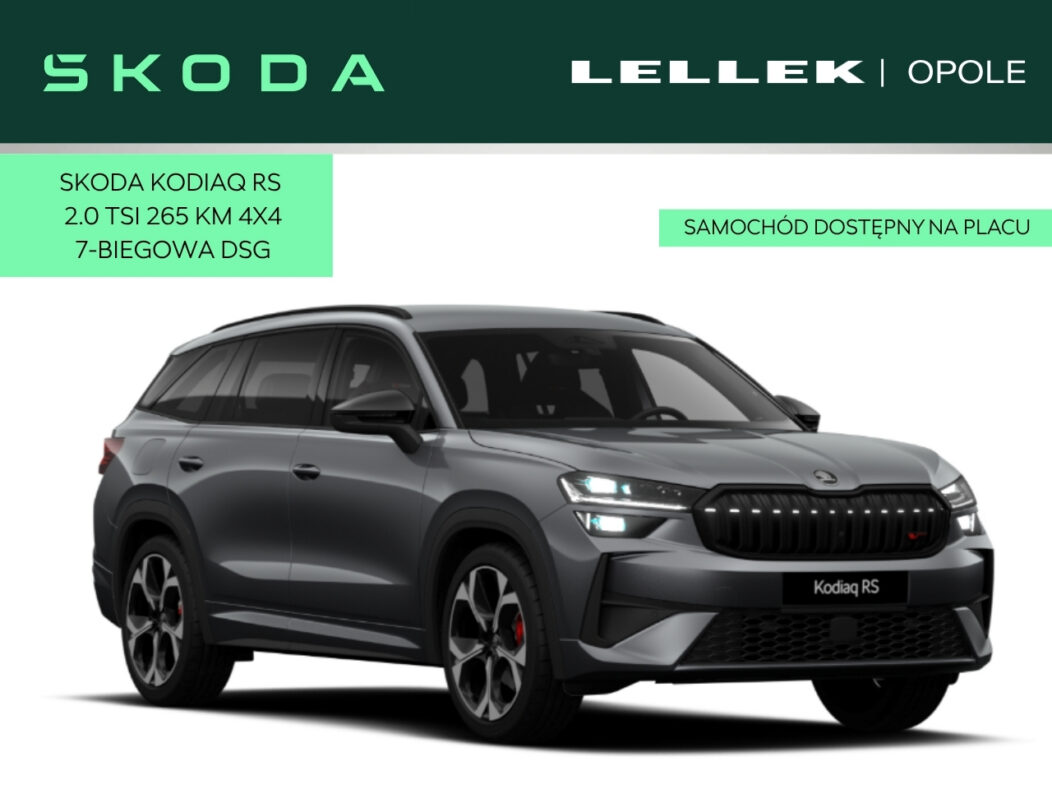 Škoda Kodiaq RS 2.0 TSI 265 KM DSG 4×4 | Matrix LED | Canton | Area View | Virtual Cockpit