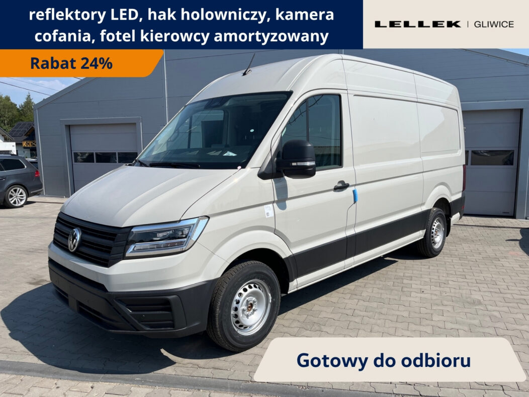 Volkswagen Furgon L3H3 reflektory LED, kamera cofnia, fotel kierowcy amortyzowany