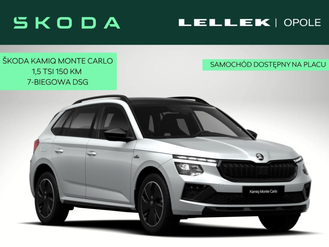 Skoda Kamiq ŠKODA KAMIQ MONTE CARLO 1.5 TSI 150 KM DSG | PANORAMA | MATRIX LED | KAMERA